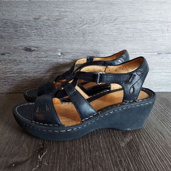 Clarks Unstructured Un Stern Black Leather Sandals 6 M - Picture 4 of 8